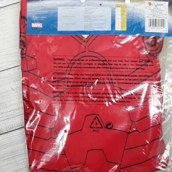 Marvel Kids Iron Man Halloween Costume Bodysuit L - Boys Second Skin Costume - Picture 2 of 6